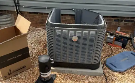 AC compressor replacement during an air conditioning repair in Hickory NC